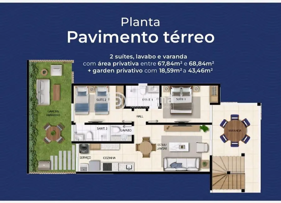 Apartamento com 2 quartos à venda, 68m2 em Camacari - BA - imagem 6 Foto 6 de Apartamento com 2 quartos à venda, 68m2 em Camacari - BA