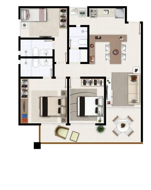 Foto 5 de Apartamento com 3 quartos à venda, 85m2 em Camacari - BA