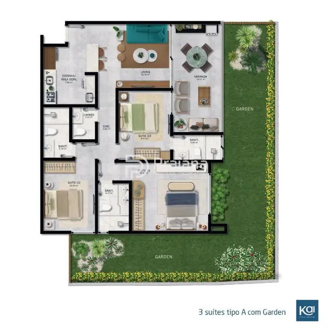 Foto 1 de Apartamento com 3 quartos à venda, 88m2 em Camacari - BA