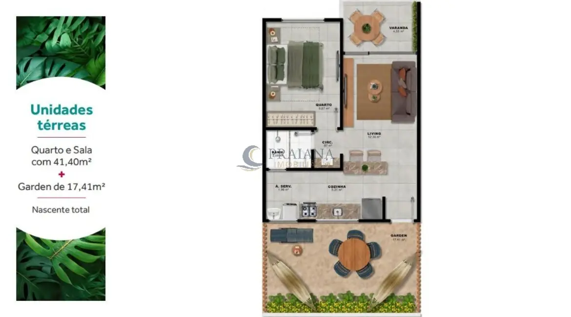 Foto 9 de Apartamento com 1 quarto à venda, 41m2 em Camacari - BA