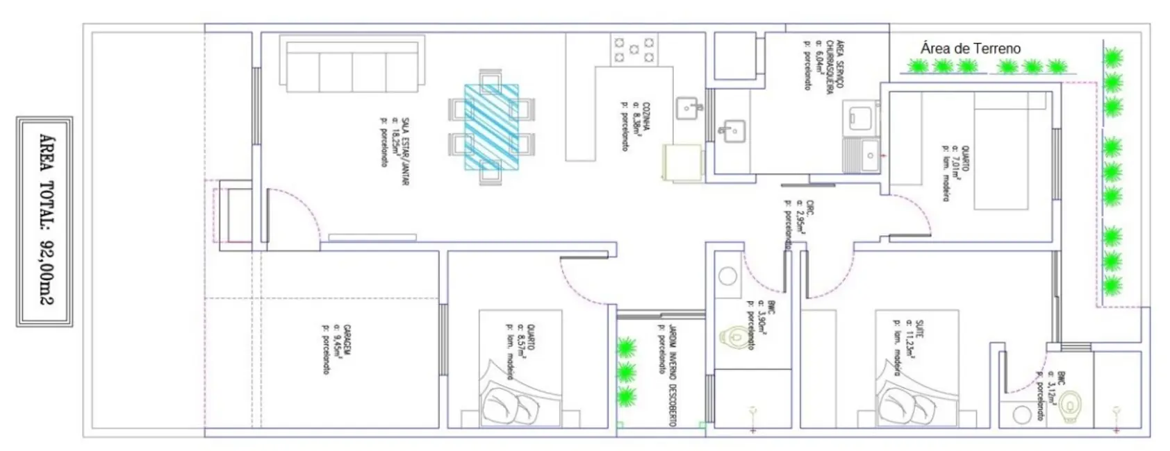Foto 2 de Casa com 3 quartos à venda, 92m2 em Boqueirão, Guarapuava - PR