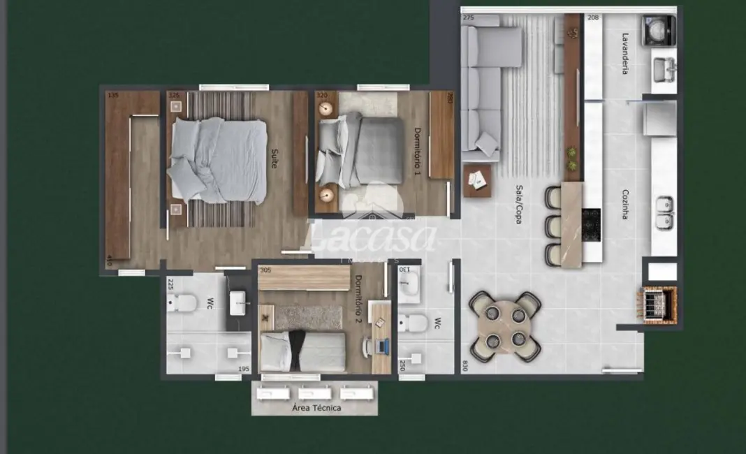 Foto 4 de Apartamento com 3 quartos à venda, 96m2 em Boqueirão, Guarapuava - PR