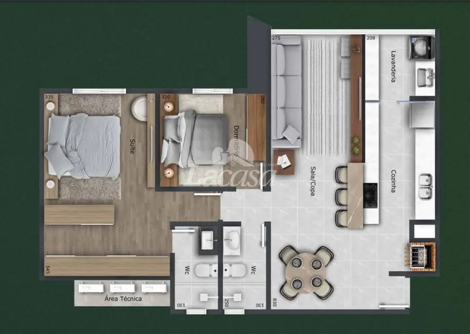 Foto 4 de Apartamento com 2 quartos à venda, 86m2 em Boqueirão, Guarapuava - PR