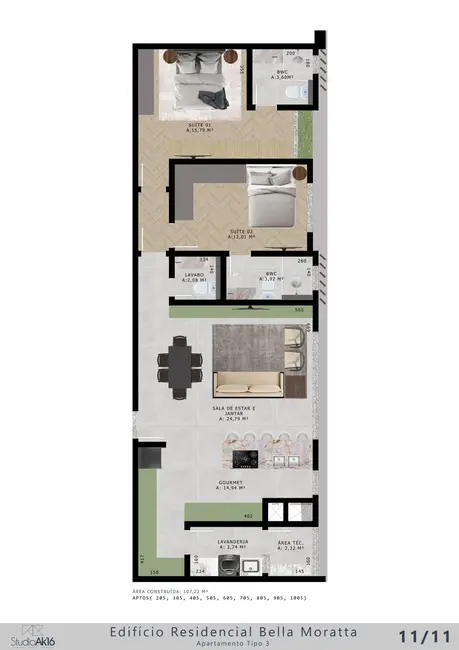 Foto 6 de Apartamento com 2 quartos à venda, 107m2 em Centro, Guarapuava - PR