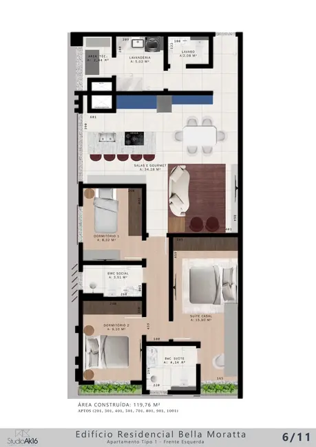 Foto 5 de Apartamento com 3 quartos à venda, 120m2 em Centro, Guarapuava - PR