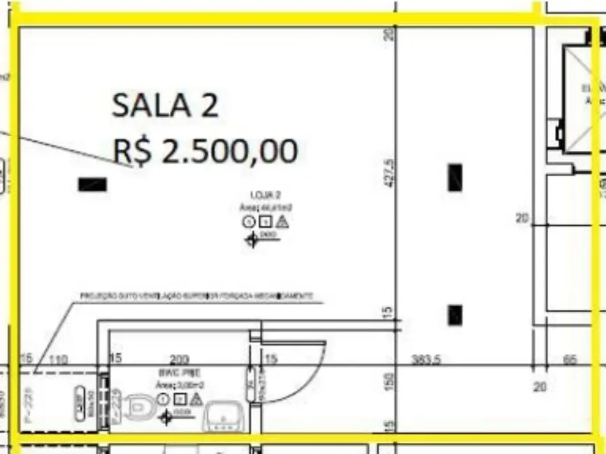 Foto 5 de Sala Comercial para alugar, 44m2 em Centro, Guarapuava - PR