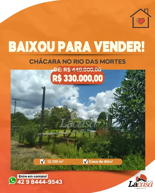 Foto 1 de Chácara com 3 quartos à venda, 80m2 em Guarapuava - PR