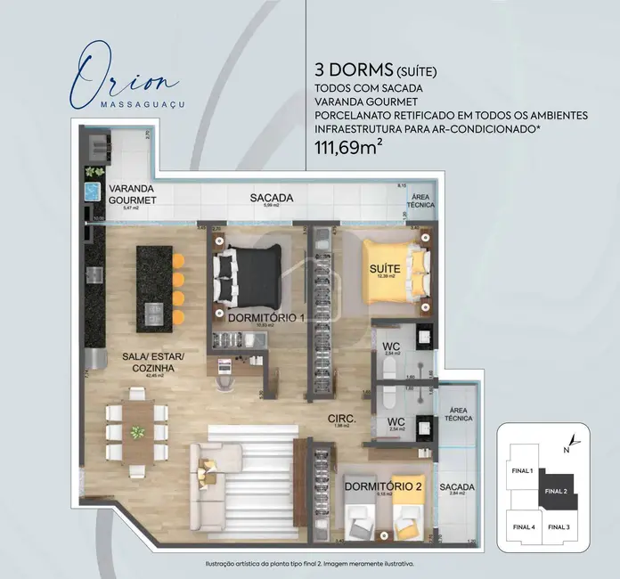 Foto 9 de Apartamento com 3 quartos à venda em Massaguaçu, Caraguatatuba - SP