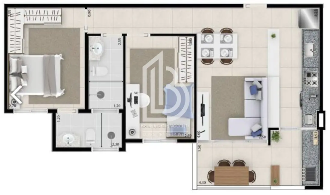 Foto 8 de Apartamento com 2 quartos à venda, 60m2 em Jardim do Mar, Sao Bernardo Do Campo - SP