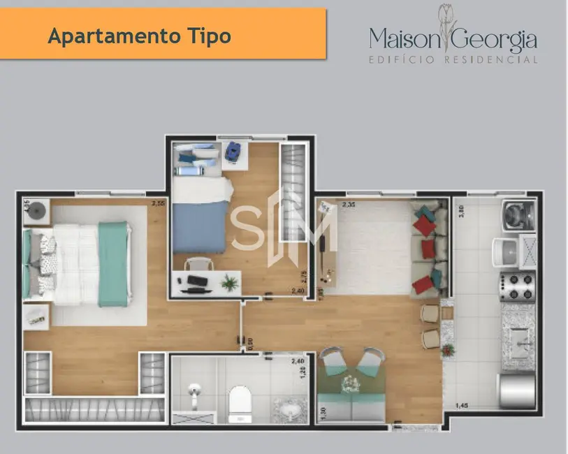 Apartamento com 2 quartos à venda, 45m2 em Nossa Senhora Aparecida, Cuiaba - MT - imagem 3 Foto 3 de Apartamento com 2 quartos à venda, 45m2 em Nossa Senhora Aparecida, Cuiaba - MT