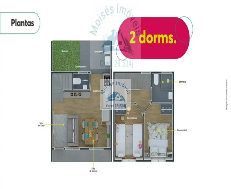Foto 2 de Casa de Condomínio com 3 quartos à venda, 81m2 em Sao Jose Dos Campos - SP