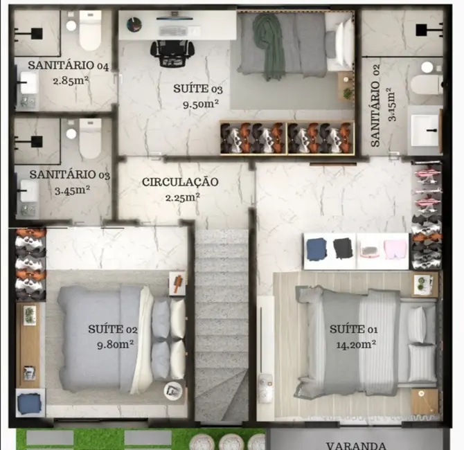 Casa com 3 quartos à venda, 115m2 em Vila Praiana, Lauro De Freitas - BA - imagem 3 Foto 3 de Casa com 3 quartos à venda, 115m2 em Vila Praiana, Lauro De Freitas - BA