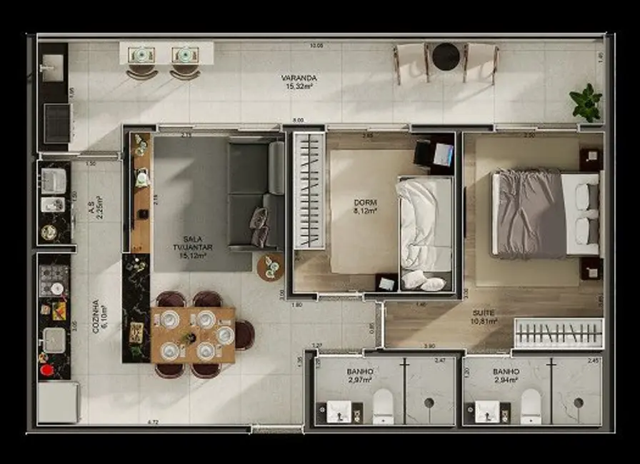 Apartamento com 2 quartos à venda, 72m2 em Canto do Forte, Praia Grande - SP - imagem 9 Foto 9 de Apartamento com 2 quartos à venda, 72m2 em Canto do Forte, Praia Grande - SP