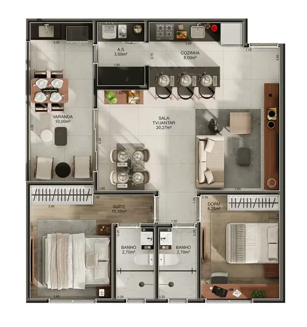 Apartamento com 2 quartos à venda, 72m2 em Canto do Forte, Praia Grande - SP - imagem 8 Foto 8 de Apartamento com 2 quartos à venda, 72m2 em Canto do Forte, Praia Grande - SP