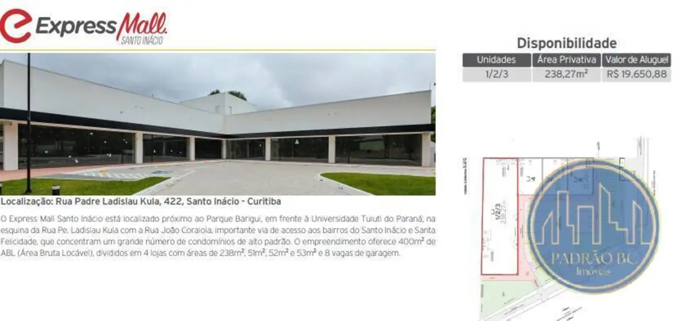 Foto 1 de Loja para alugar em Santo Inácio, Curitiba - PR