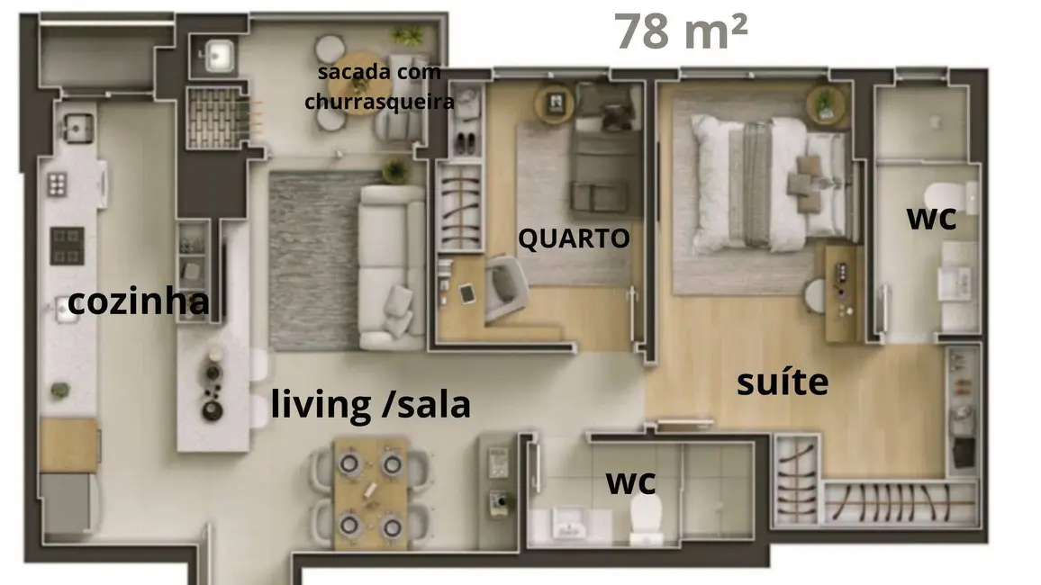 Foto 52 de Apartamento à venda, 78m2 em Água Verde, Curitiba - PR