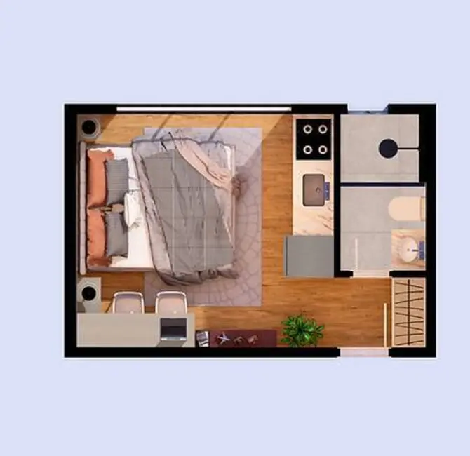 Apartamento à venda, 17m2 em Água Verde, Curitiba - PR - imagem 8 Foto 8 de Apartamento à venda, 17m2 em Água Verde, Curitiba - PR