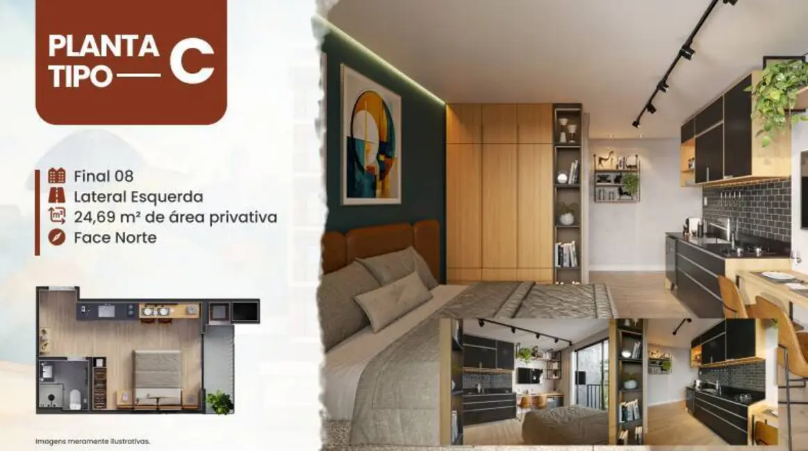 Foto 14 de Apartamento à venda, 22m2 em Cristo Rei, Curitiba - PR