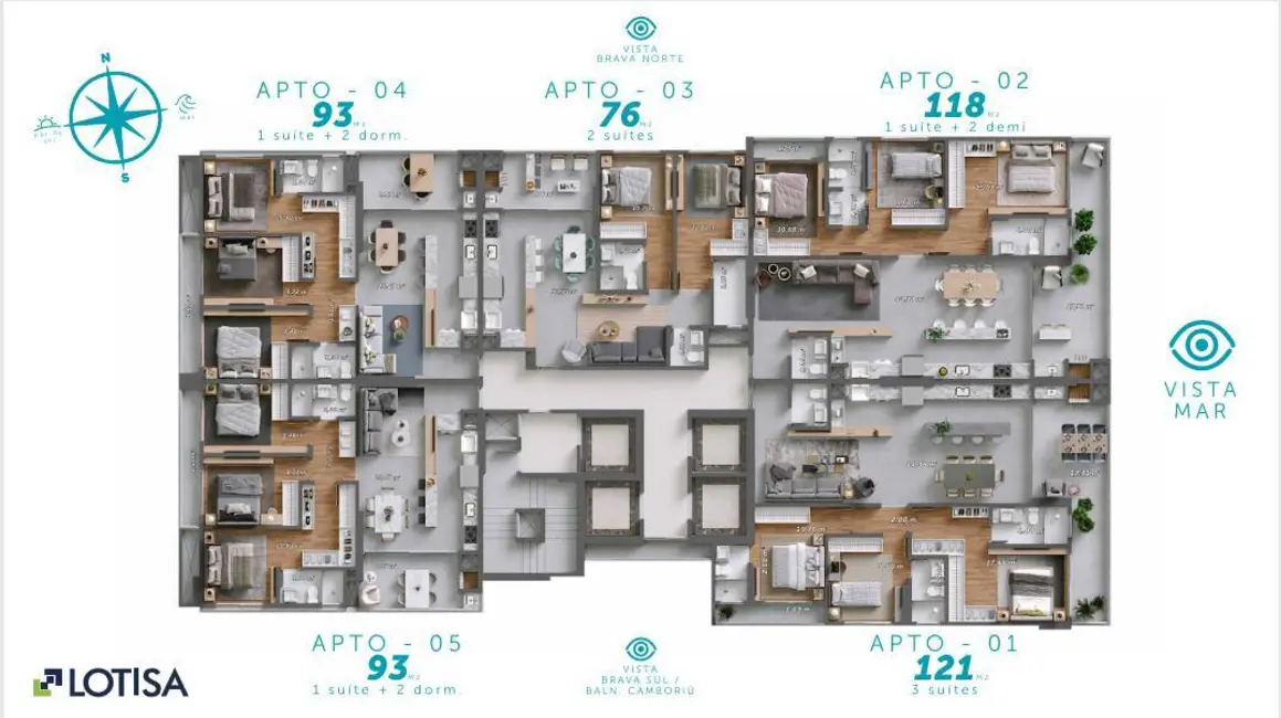 Apartamento com 3 quartos à venda, 121m2 em Itajai - SC - imagem 9 Foto 9 de Apartamento com 3 quartos à venda, 121m2 em Itajai - SC