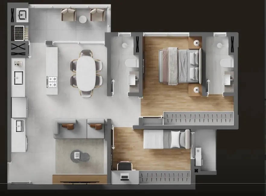 Apartamento com 2 quartos à venda, 87m2 em São Judas, Itajai - SC - imagem 6 Foto 6 de Apartamento com 2 quartos à venda, 87m2 em São Judas, Itajai - SC