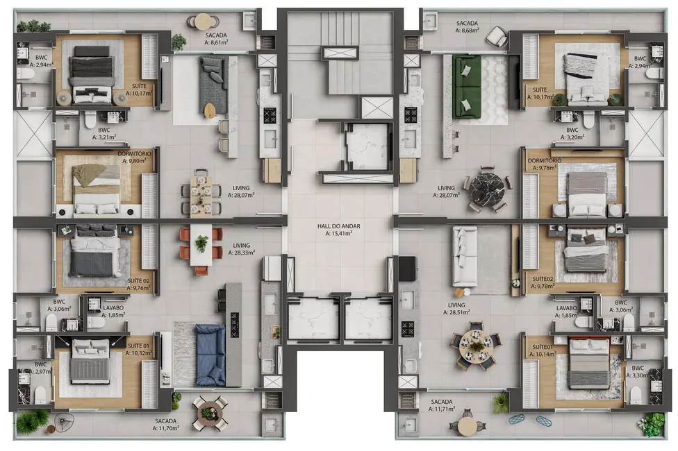 Apartamento com 2 quartos à venda, 82m2 em Itajai - SC - imagem 5 Foto 5 de Apartamento com 2 quartos à venda, 82m2 em Itajai - SC