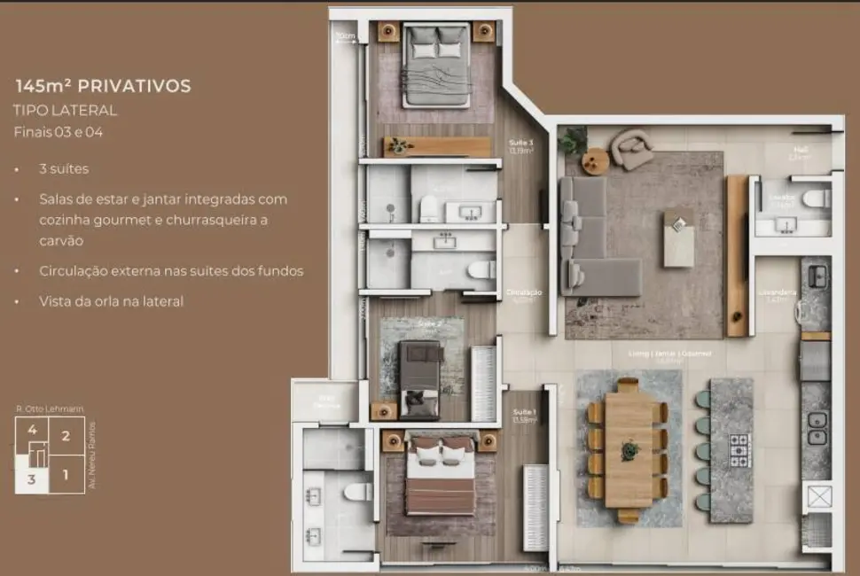Foto 7 de Apartamento com 3 quartos à venda, 144m2 em Centro, Balneario Picarras - SC