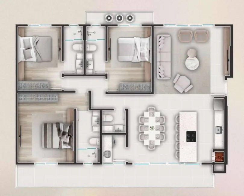 Foto 4 de Apartamento com 3 quartos à venda, 135m2 em Balneario Picarras - SC