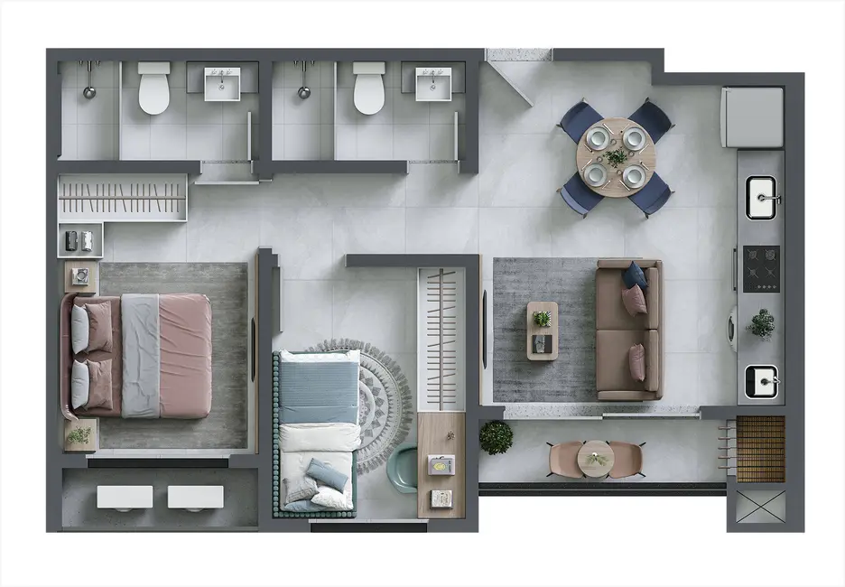 Apartamento com 3 quartos à venda, 89m2 em Centro, Itajai - SC - imagem 8 Foto 8 de Apartamento com 3 quartos à venda, 89m2 em Centro, Itajai - SC