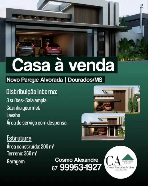 Foto 1 de Casa à venda, 360m2 em Parque Alvorada, Dourados - MS