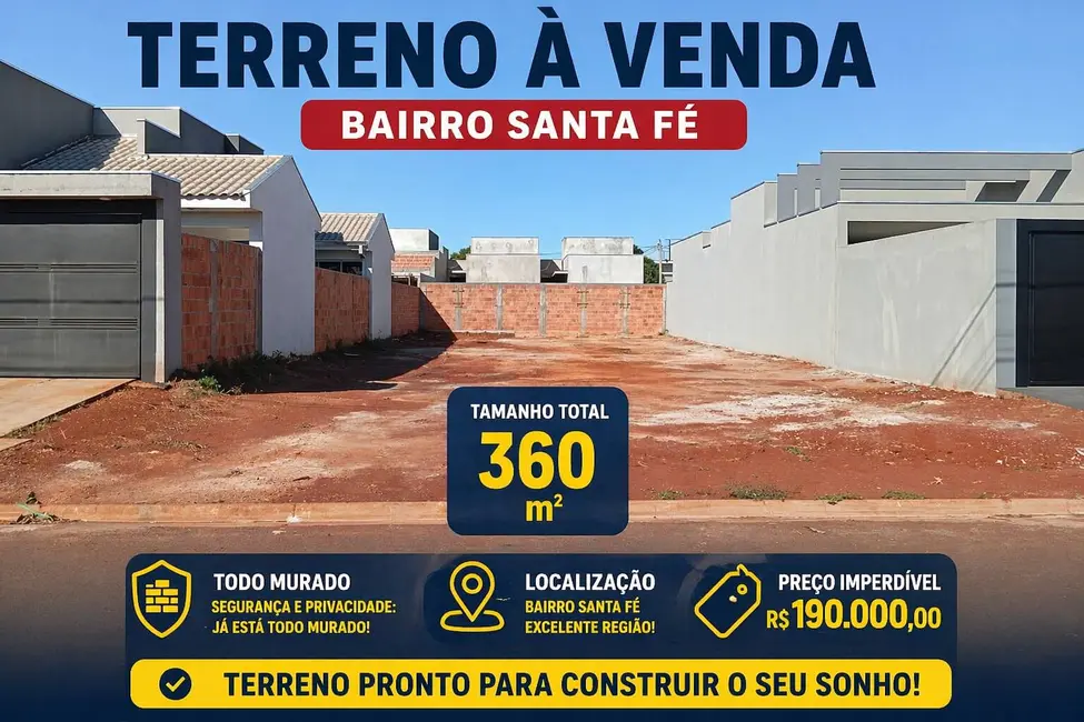 Foto 1 de Terreno / Lote à venda, 360m2 em Santa Fé, Dourados - MS