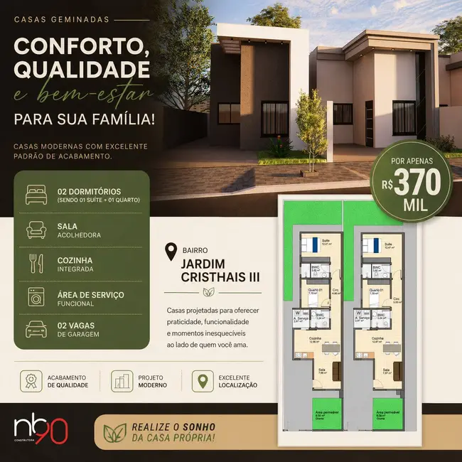 Foto 1 de Casa à venda, 150m2 em Jardim Cristhais, Dourados - MS