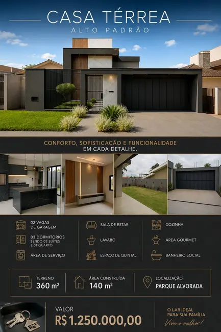 Foto 1 de Casa com 3 quartos à venda, 360m2 em Parque Alvorada, Dourados - MS