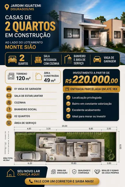 Foto 1 de Casa à venda, 120m2 em Dourados - MS