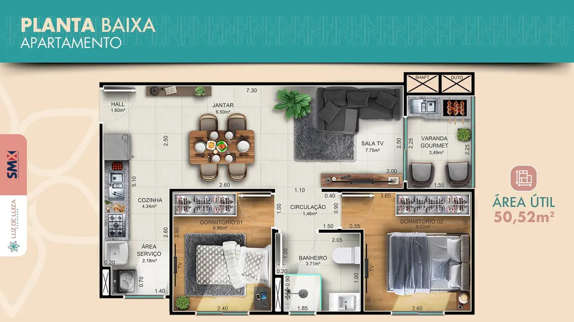 Foto 4 de Apartamento com 2 quartos à venda, 51m2 em Flor de Maio, Dourados - MS