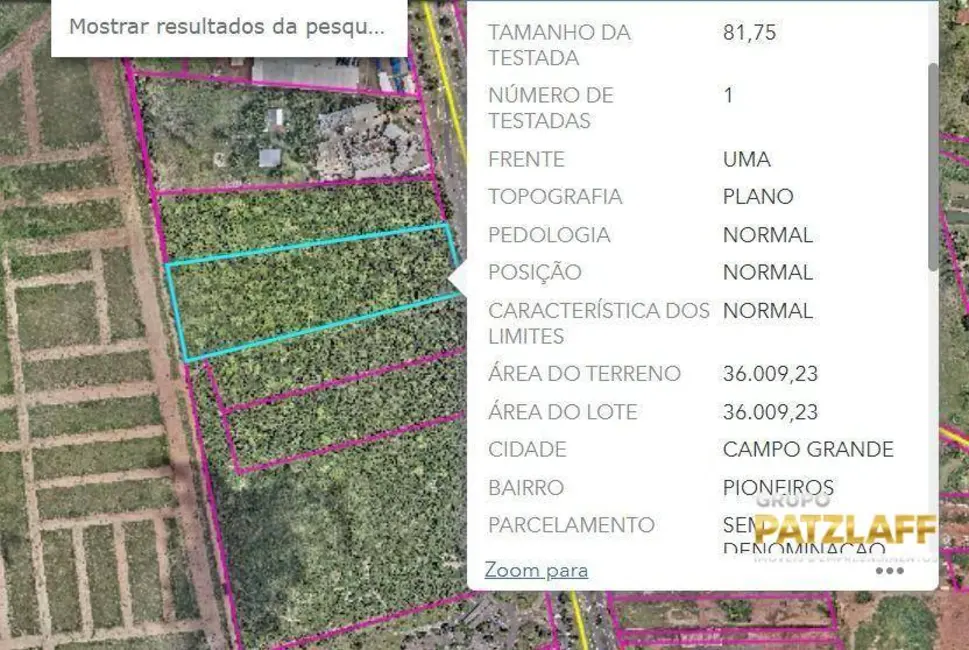 Foto 1 de Terreno / Lote à venda, 36000m2 em Universitário, Campo Grande - MS