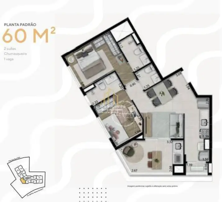 Foto 2 de Apartamento com 2 quartos à venda, 60m2 em Vila Osasco, Osasco - SP