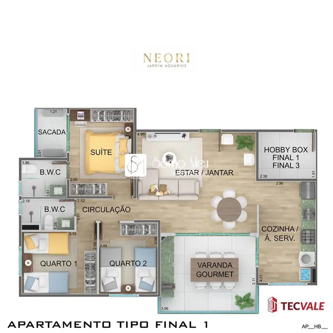 Foto 4 de Apartamento com 3 quartos à venda, 87m2 em Sao Jose Dos Campos - SP