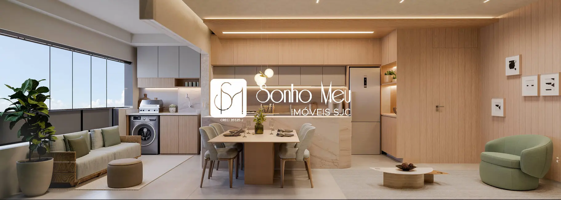 Foto 2 de Apartamento com 2 quartos à venda, 56m2 em Sao Jose Dos Campos - SP