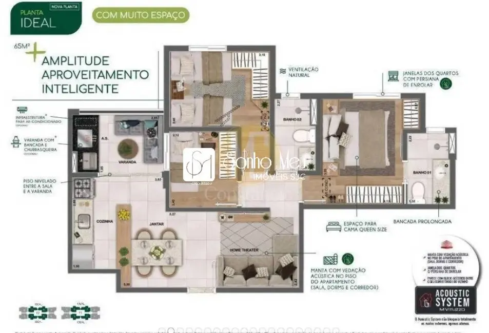 Foto 2 de Apartamento com 3 quartos à venda, 65m2 em Sao Jose Dos Campos - SP