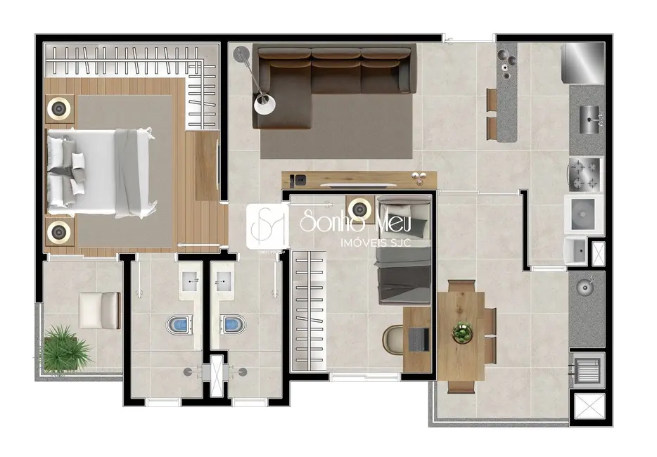 Foto 7 de Apartamento com 2 quartos à venda, 61m2 em Sao Jose Dos Campos - SP