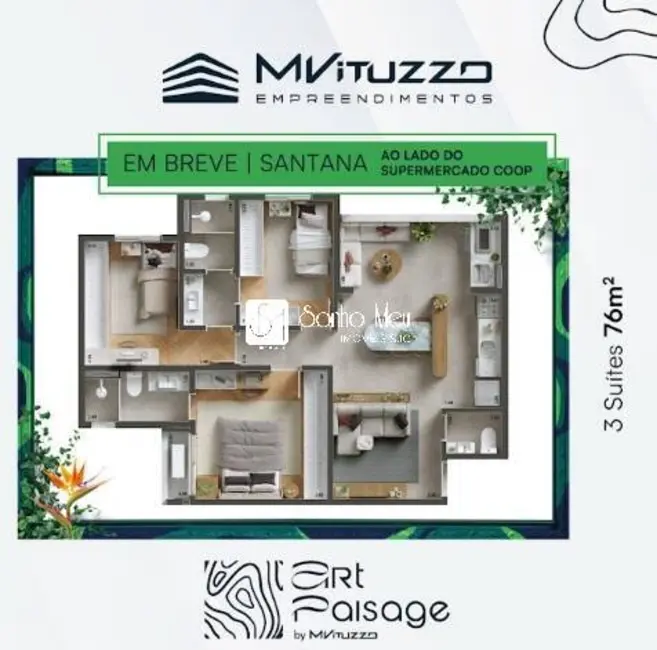 Foto 2 de Apartamento com 3 quartos à venda, 77m2 em Sao Jose Dos Campos - SP