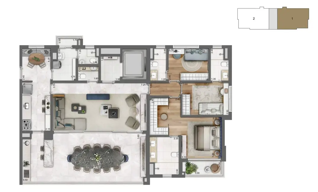 Apartamento com 3 quartos à venda, 166m2 em Brooklin Paulista, São Paulo - SP - imagem 5 Foto 5 de Apartamento com 3 quartos à venda, 166m2 em Brooklin Paulista, São Paulo - SP