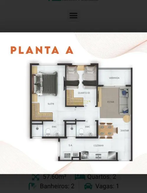 Foto 4 de Apartamento com 2 quartos à venda, 57m2 em Sao Jose Dos Campos - SP