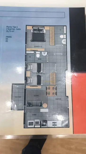 Foto 8 de Apartamento com 2 quartos à venda, 57m2 em Sao Jose Dos Campos - SP