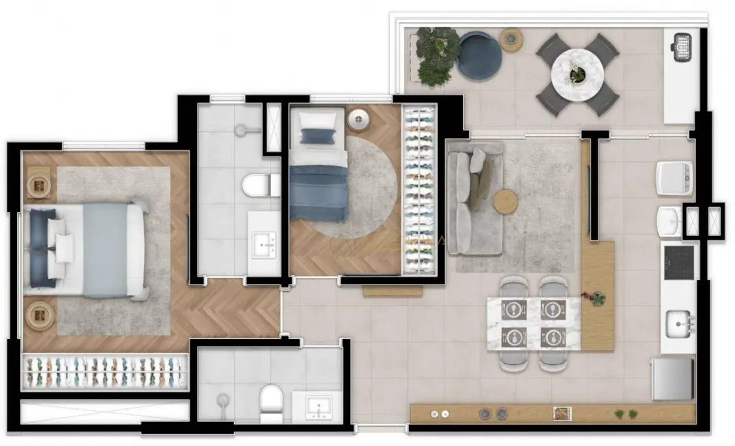 Foto 2 de Apartamento com 2 quartos à venda, 69m2 em Sao Jose Dos Campos - SP