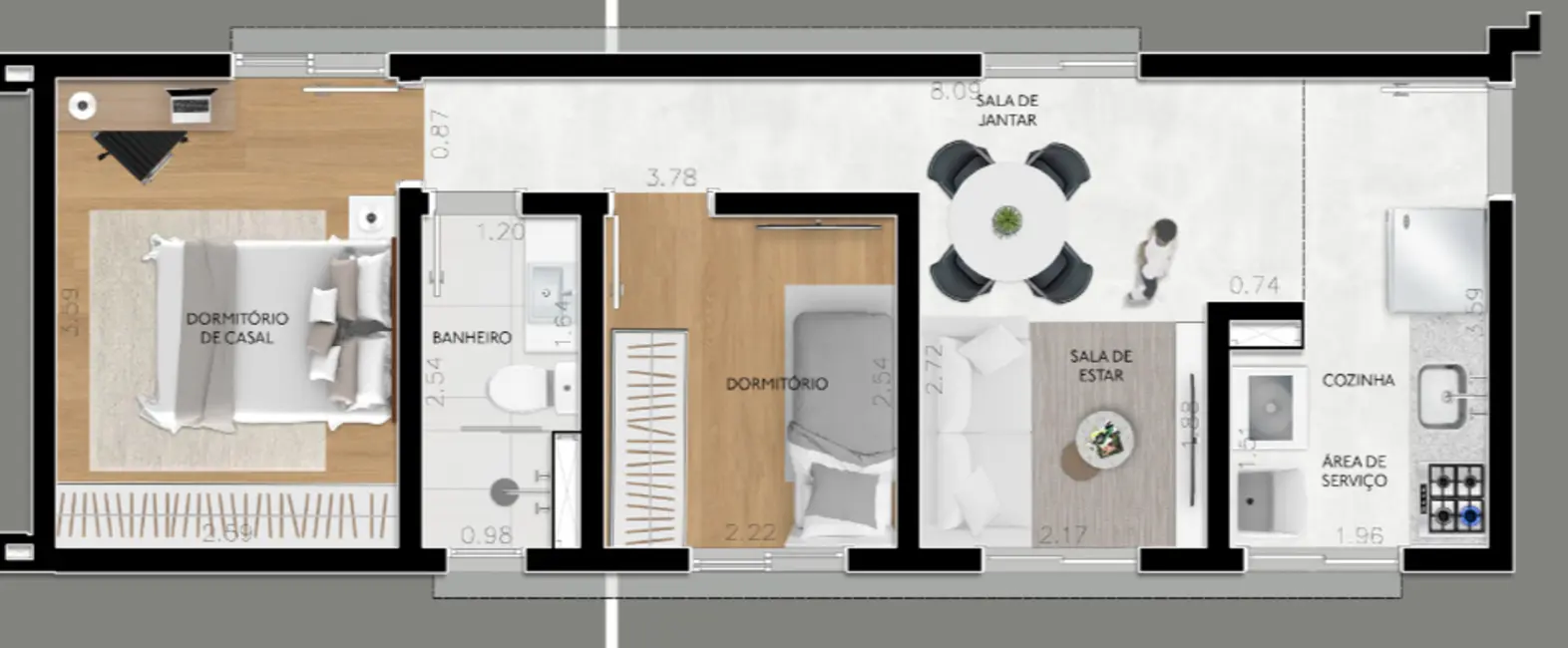 Foto 3 de Apartamento com 2 quartos à venda, 45m2 em Vila Aricanduva, São Paulo - SP