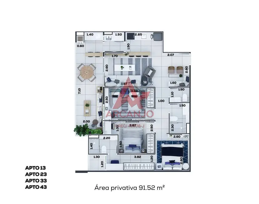 Foto 3 de Apartamento com 3 quartos à venda, 91m2 em Ubatuba - SP