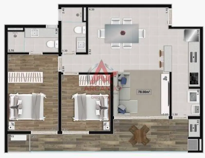 Apartamento com 2 quartos à venda, 79m2 em Ubatuba - SP - imagem 3 Foto 3 de Apartamento com 2 quartos à venda, 79m2 em Ubatuba - SP
