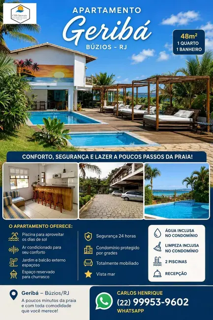 Foto 1 de Apartamento com 1 quarto à venda, 45m2 em Armacao Dos Buzios - RJ