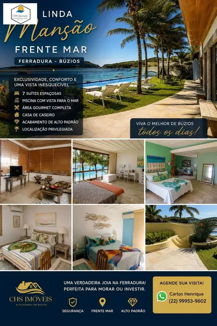 Foto 1 de Casa com 7 quartos à venda, 1800m2 em Armacao Dos Buzios - RJ
